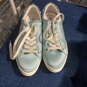 Badgley Mischka Tiffany Blue embellished bridal sneakers